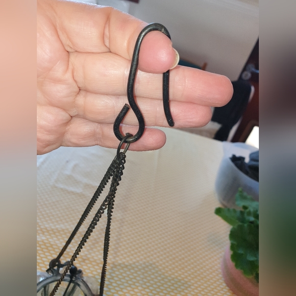 *SOLD* Cast iron glass hanging candle tealight holder vintage style shabby chic - Picture 6 of 11